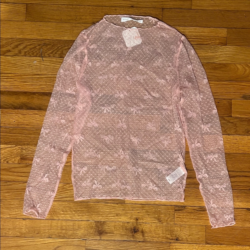 Pink Lace Long Sleeve Top